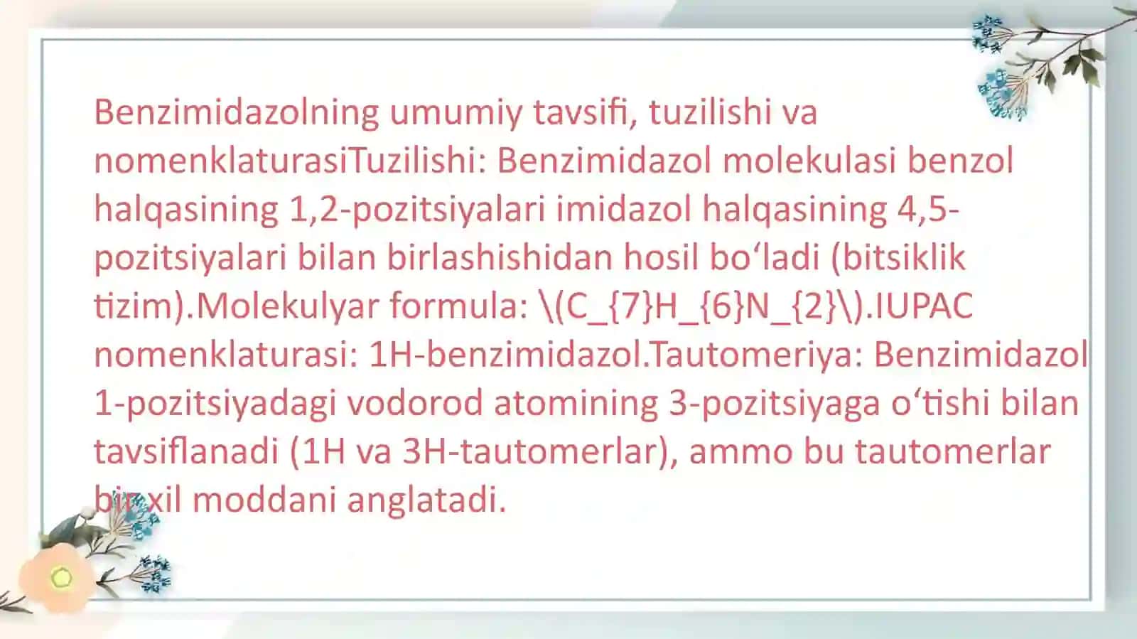 Benzimidazol Va Uning Hosilalari 2