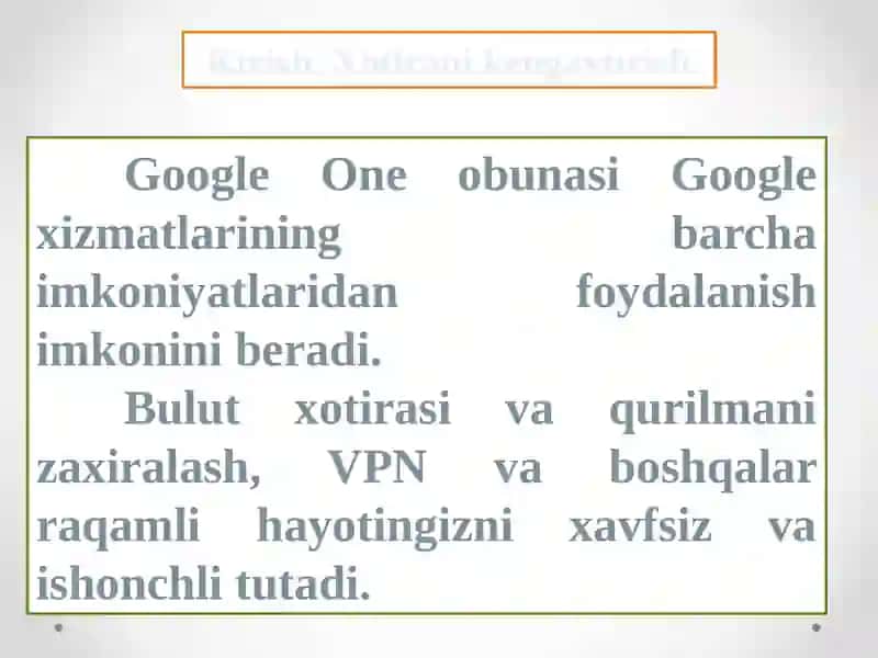Google One 2