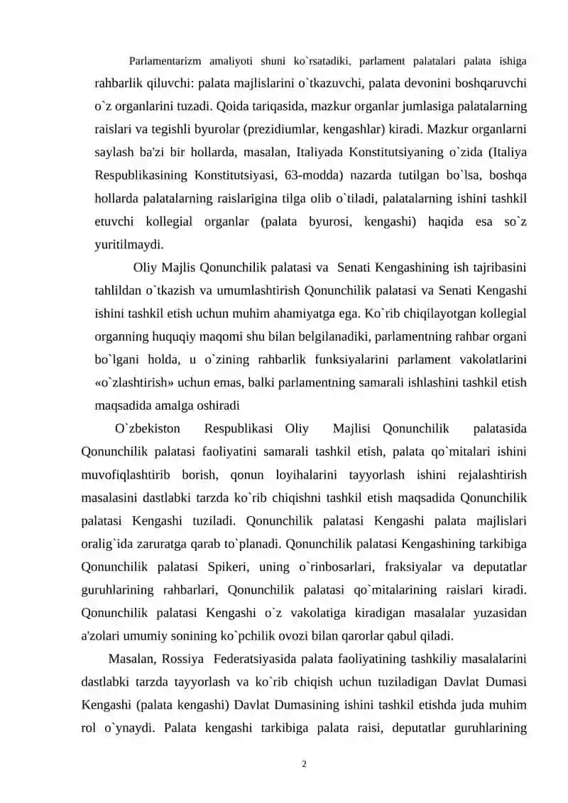 Oliy Majlis Qonunchilik palatasi va Senat tarkibiy tuzilmalari 2