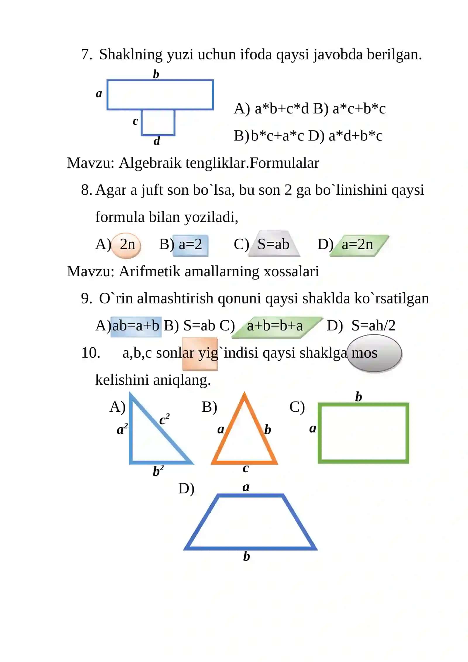Algebra 7-sinf 2