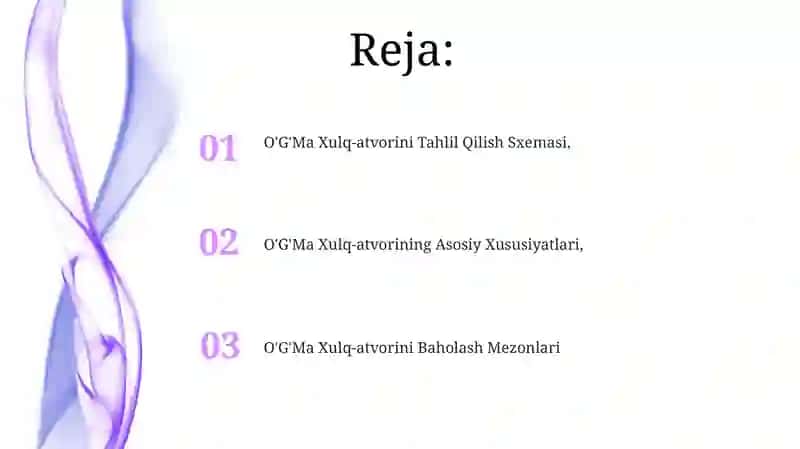 Og‘Ma Xulq Atvorni Tahlil Qilish Sxemasi 2