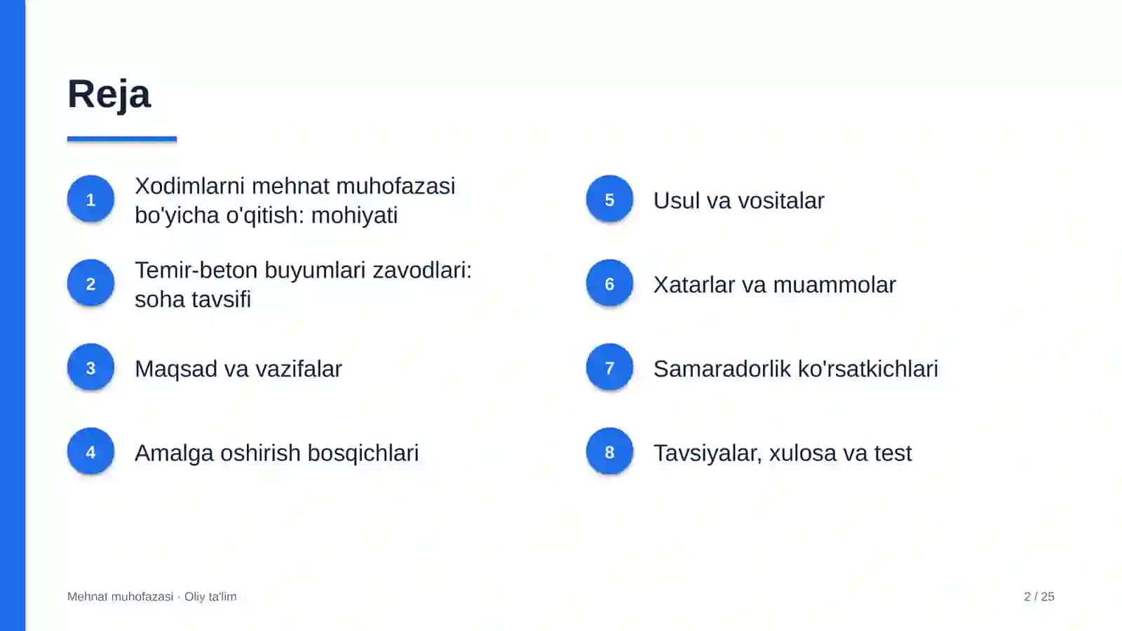 temir beton buyumlari zavodlarida xodimlarni mehnat muhofazasi bo'yicha o'qitish 6357 2