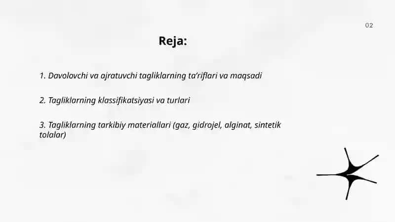 Davolovchi va ajratuvchi tagliklar 2