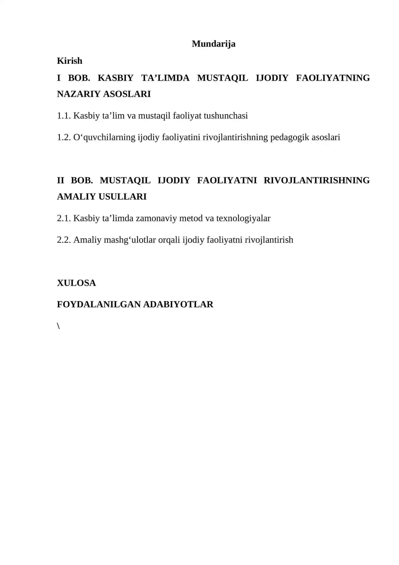 Kasbiy ta’limda o’quvchilar mustaqil ijodiy faoliyatini rivojlantirish 2