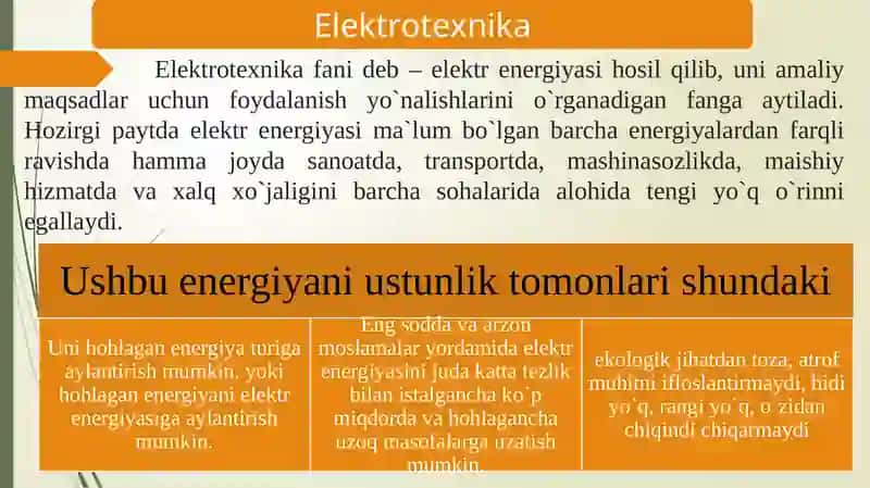 Elektrotexnika va Elektronika 2
