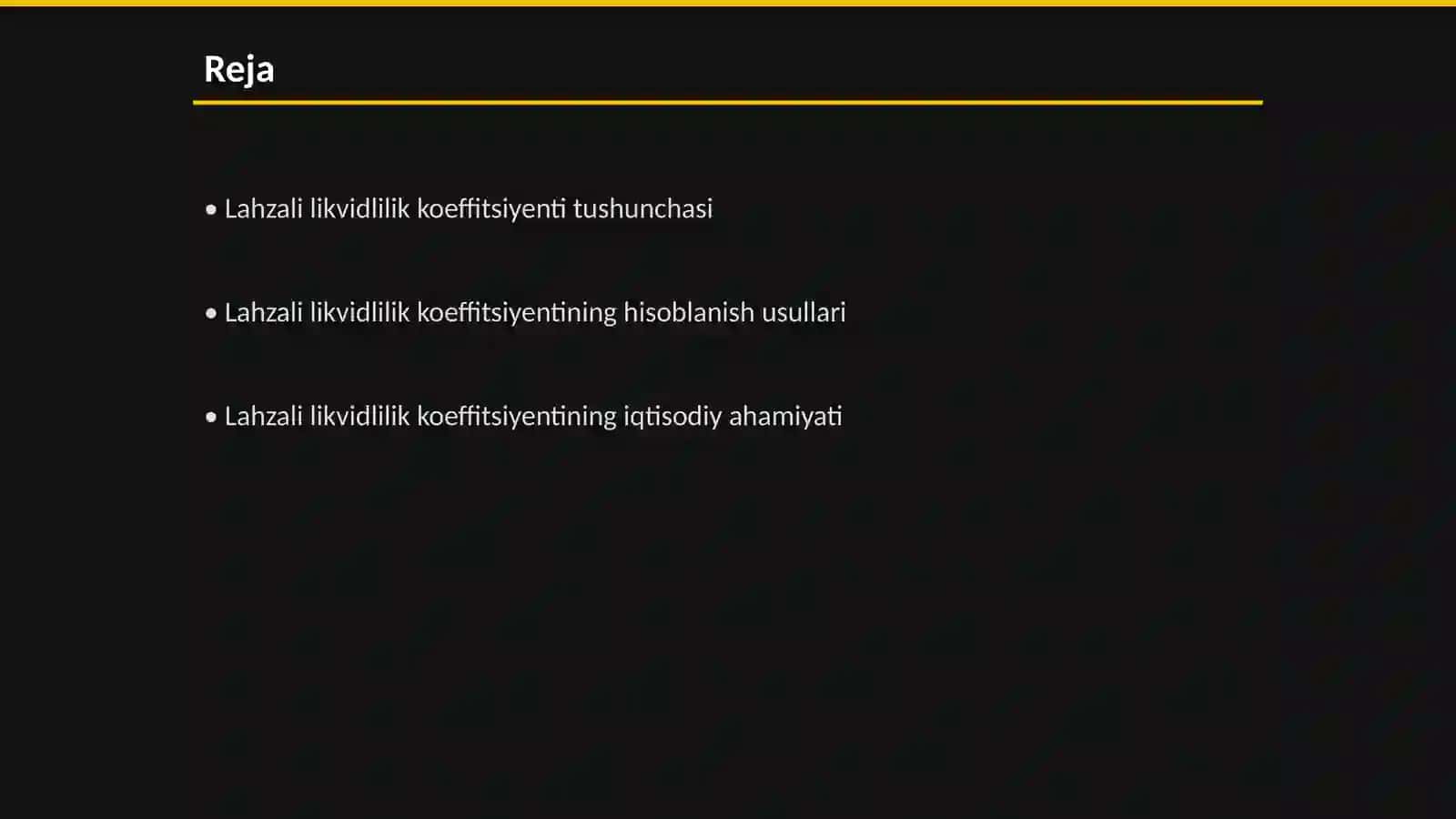 Lahzali likvidlilik koeffitsiyenti va uning hisoblanishi 2