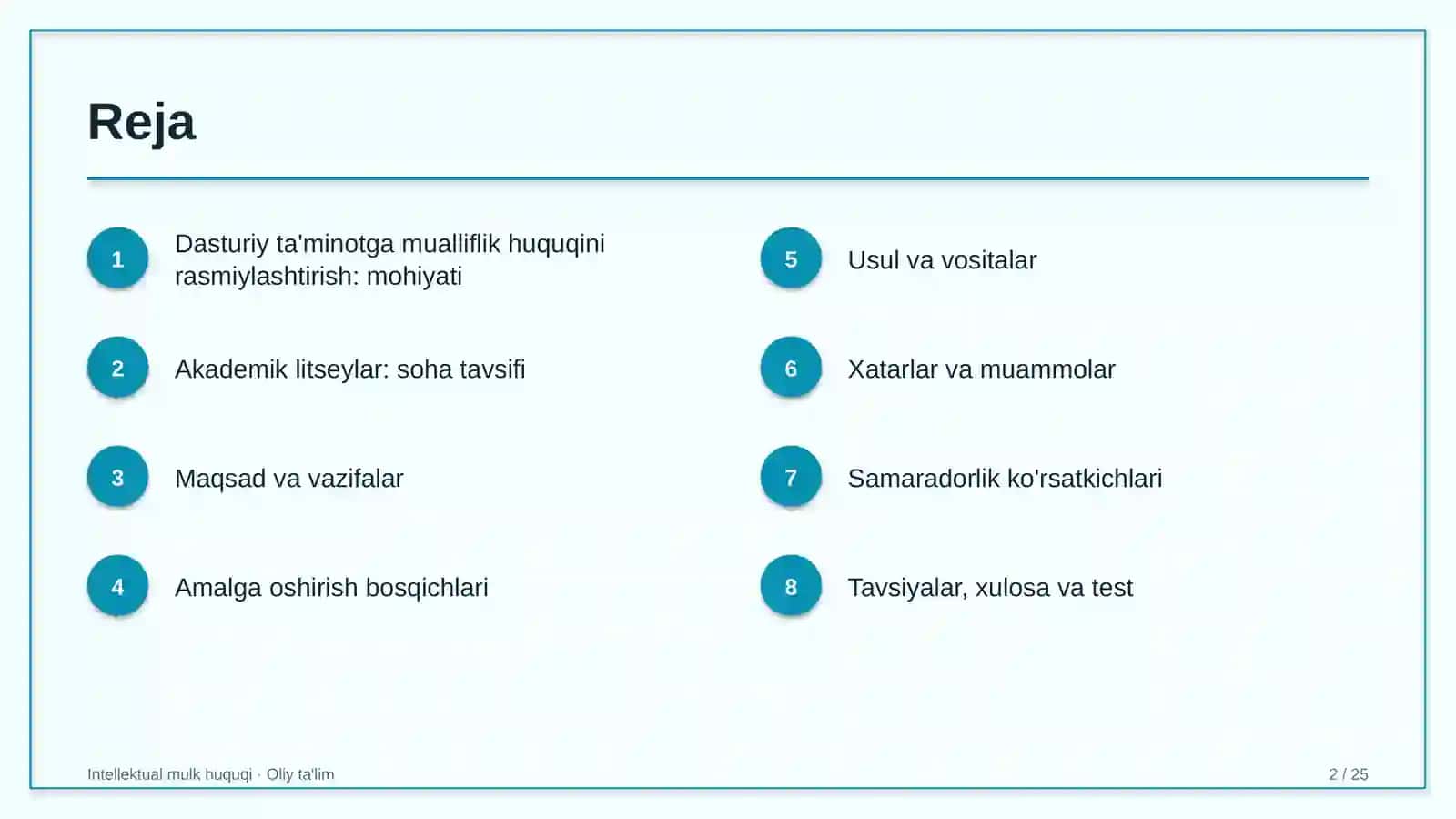 Akademik litseylarda dasturiy ta'minotga mualliflik huquqini rasmiylashtirish 2