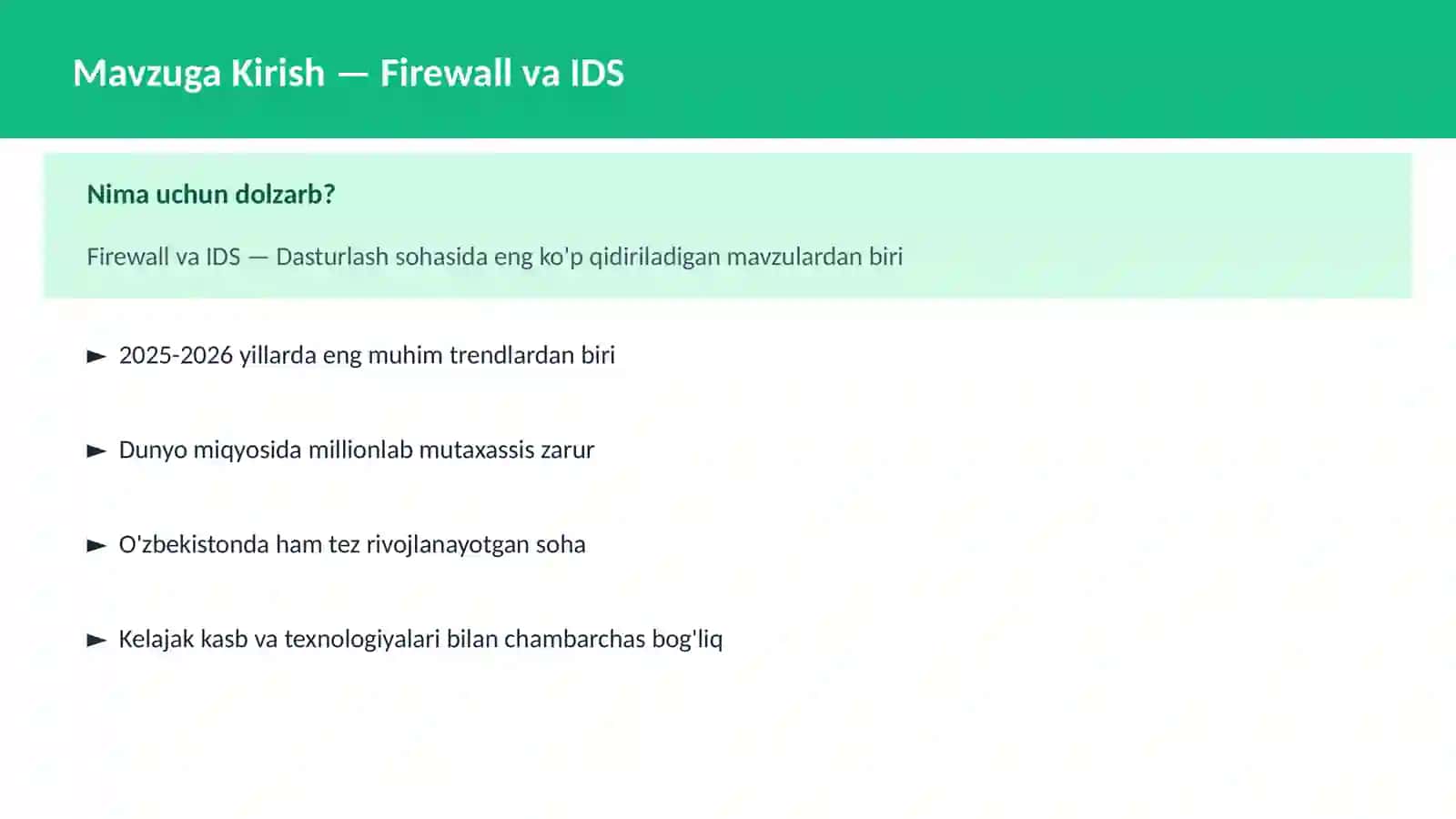 Firewall va IDS 2