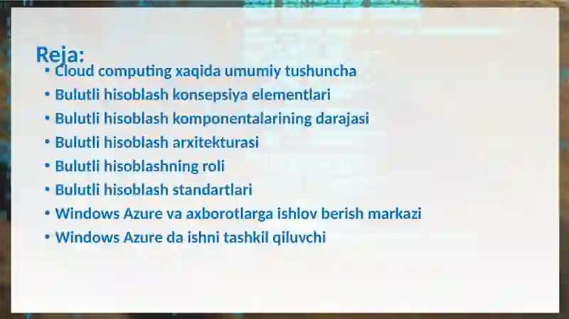 Bulutli hisoblash uchun(CLOUD COMPUTING)uchun OPERATSION TIZIMLAR 2