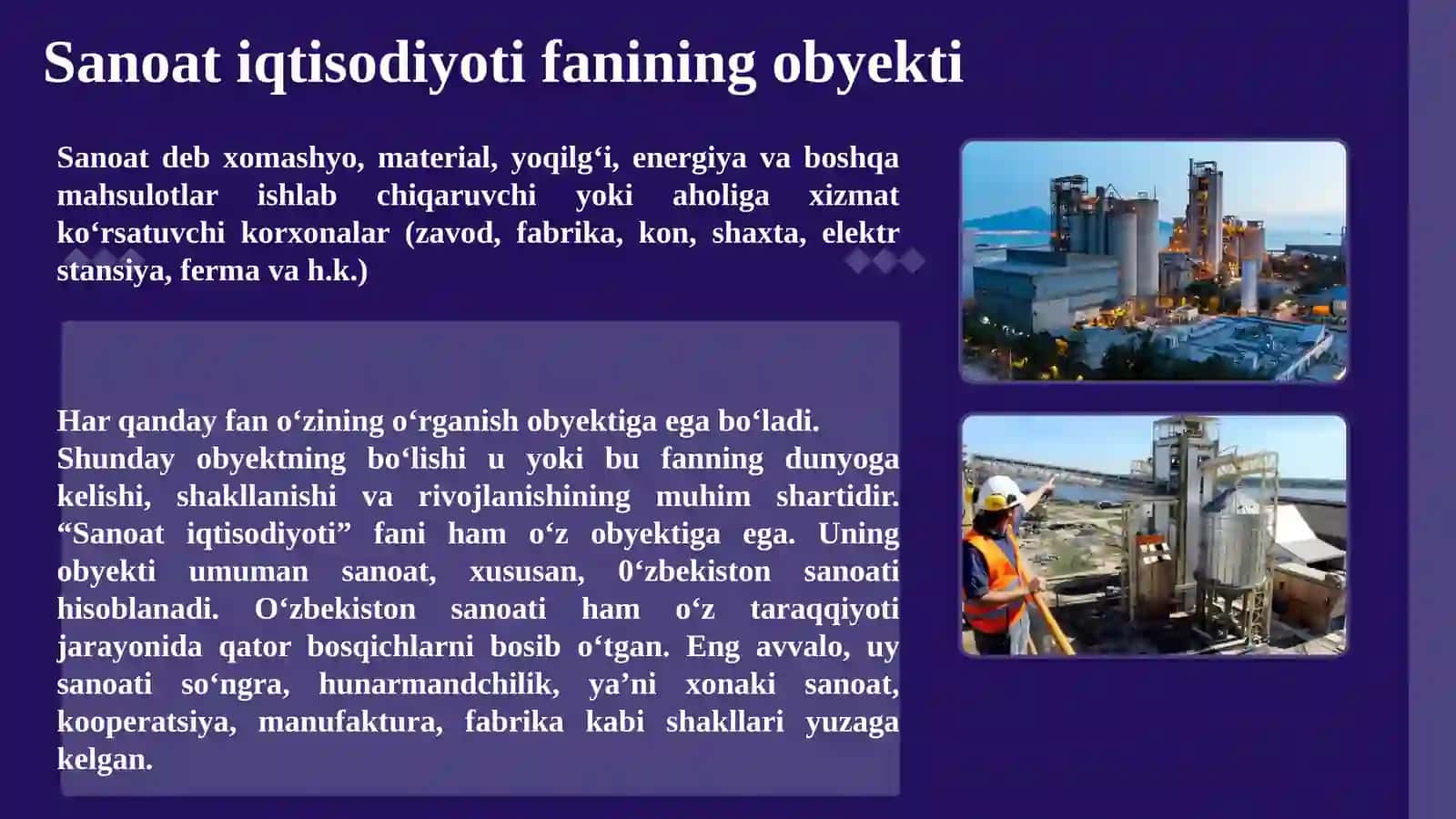 Sanoat iqtisodiyoti fanining predmeti vazifalari 2