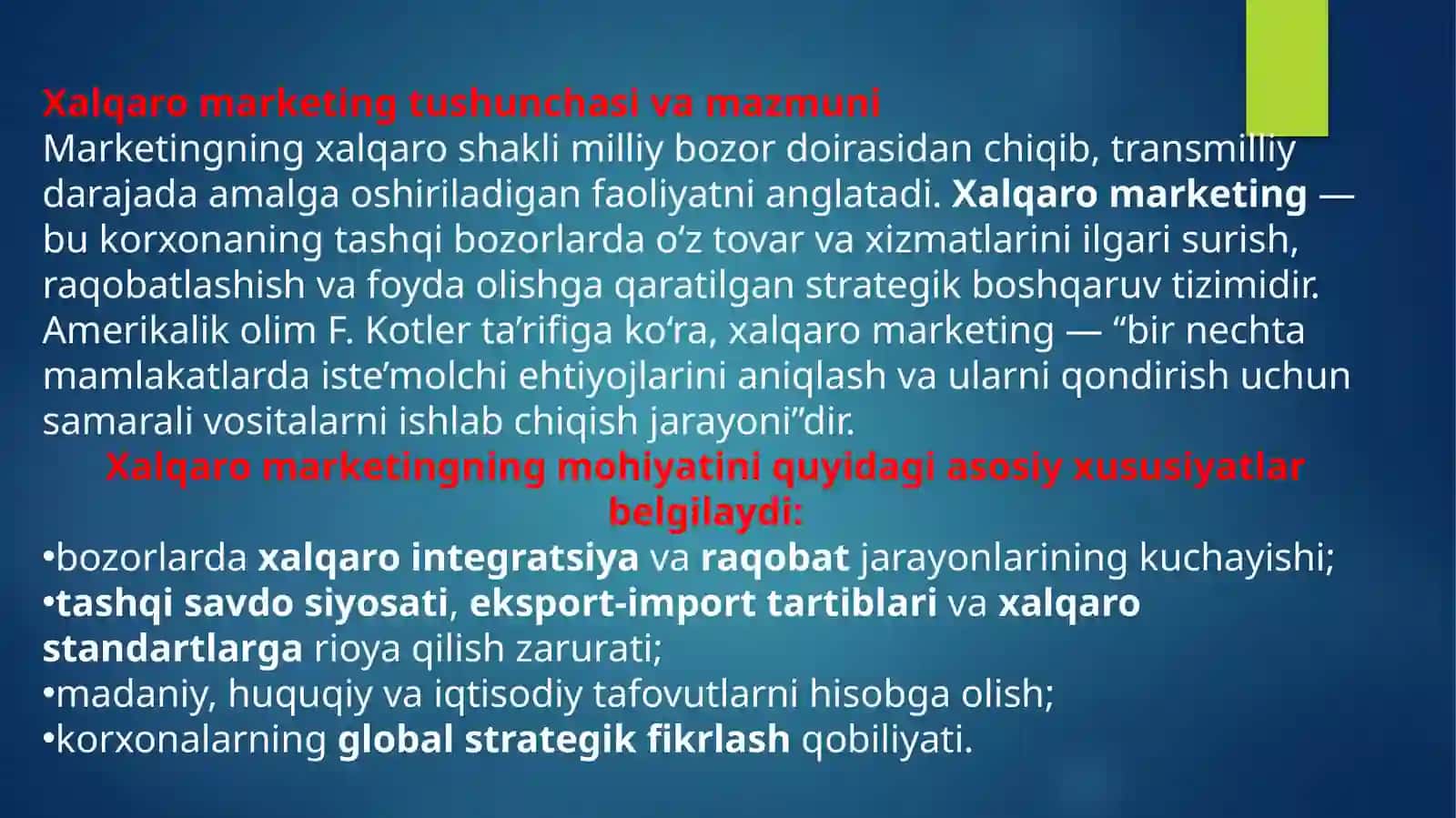 Yevropa mamalakatlarida xalqaro marketing 2