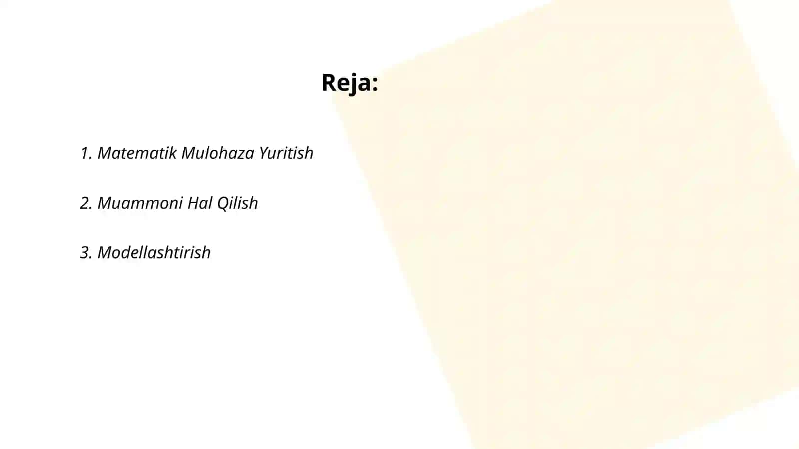 TIMSS xalqaro baholash dasturida matematik mulohaza yuritish va muammoni hal qilish (modellashtirish) orasidagi boğlanish sikli 2