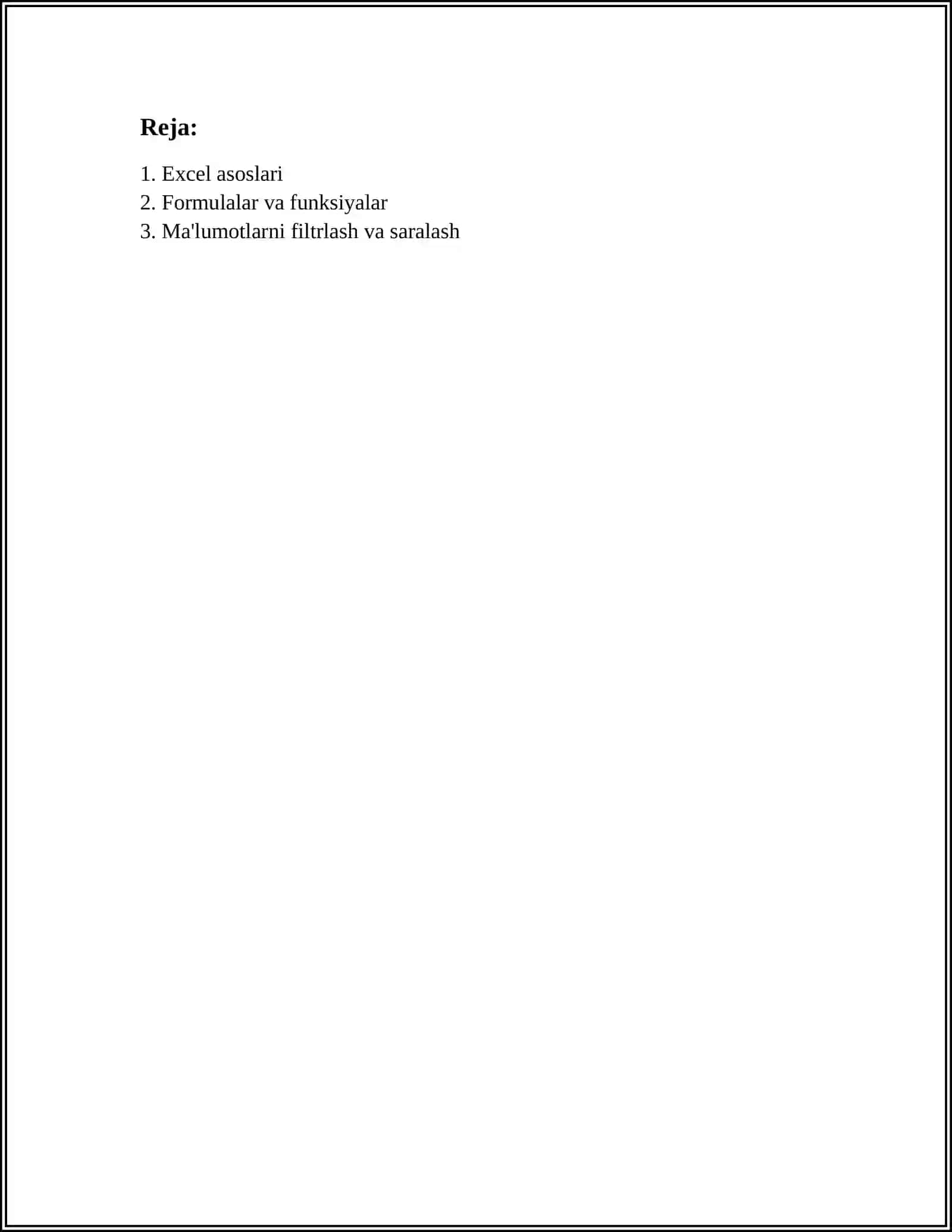 EXCEL HAQIDA 2