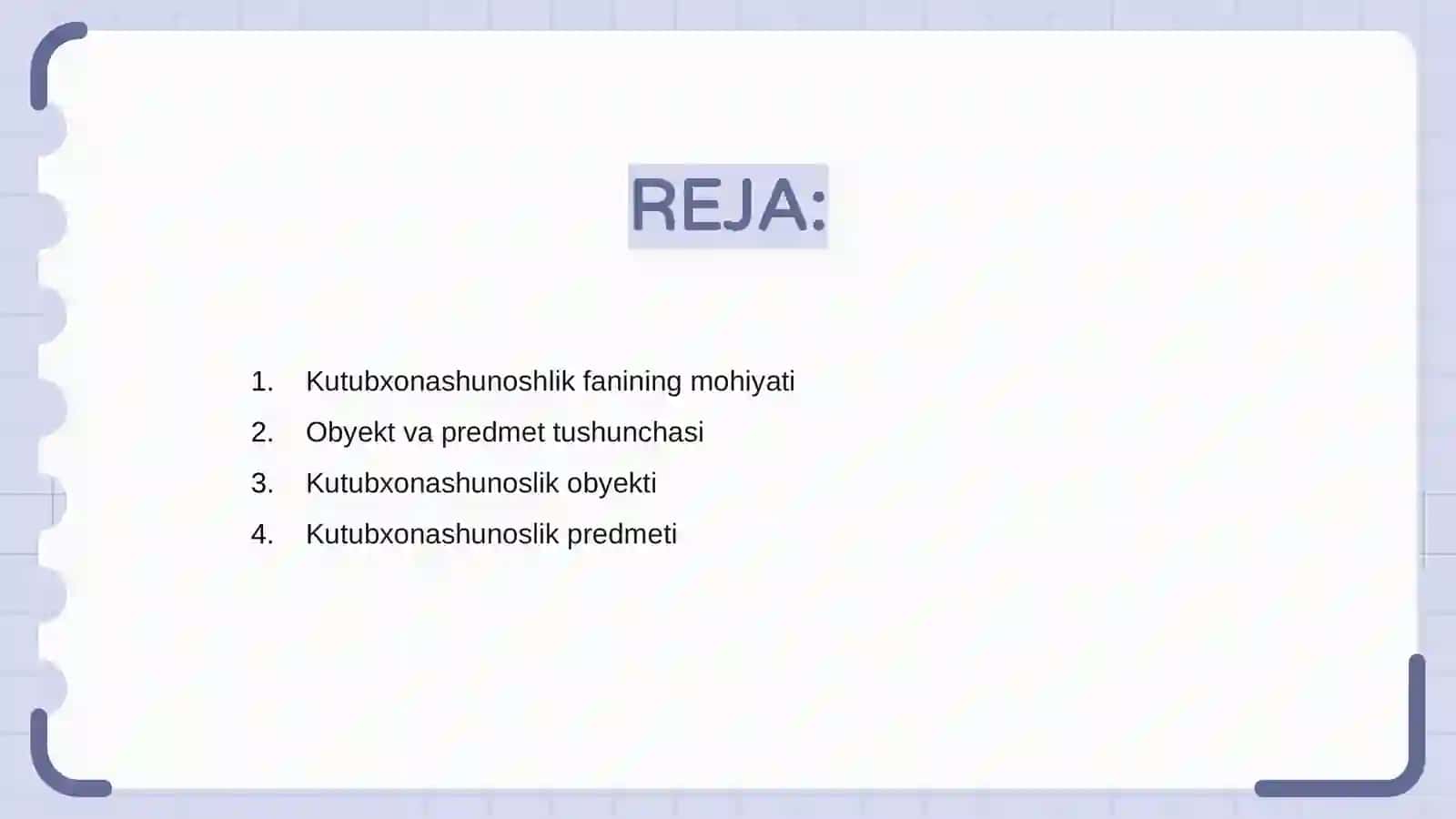 Kutubxonashunoshlik fanini obyekti va predmeti 2