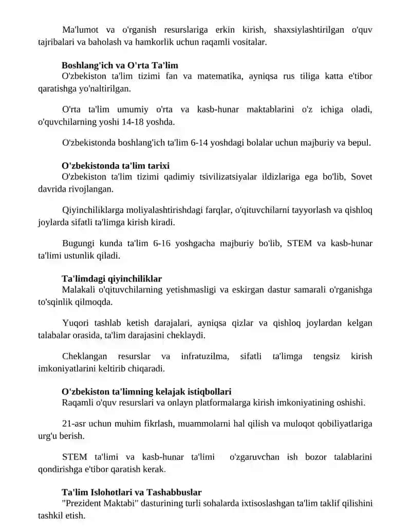 STEM fanlariga e'tibor tuzilmasi 2