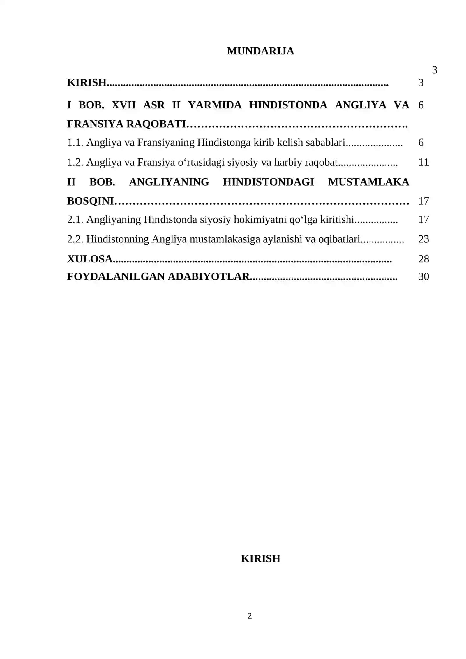 HINDISTONDA ANGLIYA FRANSIYA RAQOBATI XVII ASR 2 YARMISA ANGLIYANING HINDISTONDAGI MUSTAMLAKA BOSQINI 2