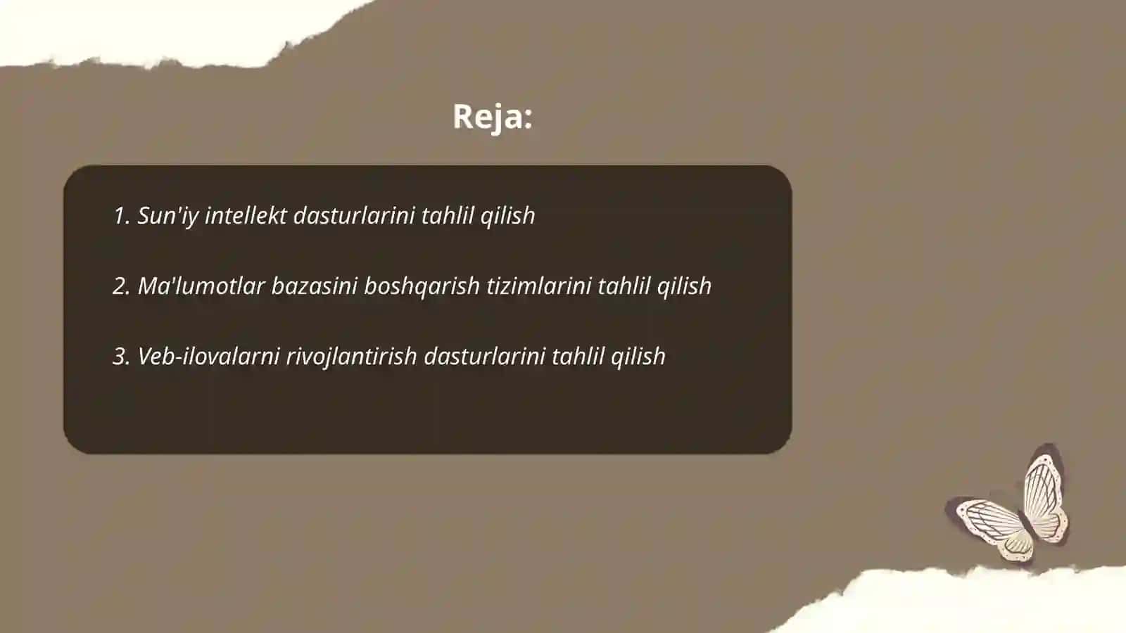 Sun'iy intellekt dasturlarini tahlil qilish 2