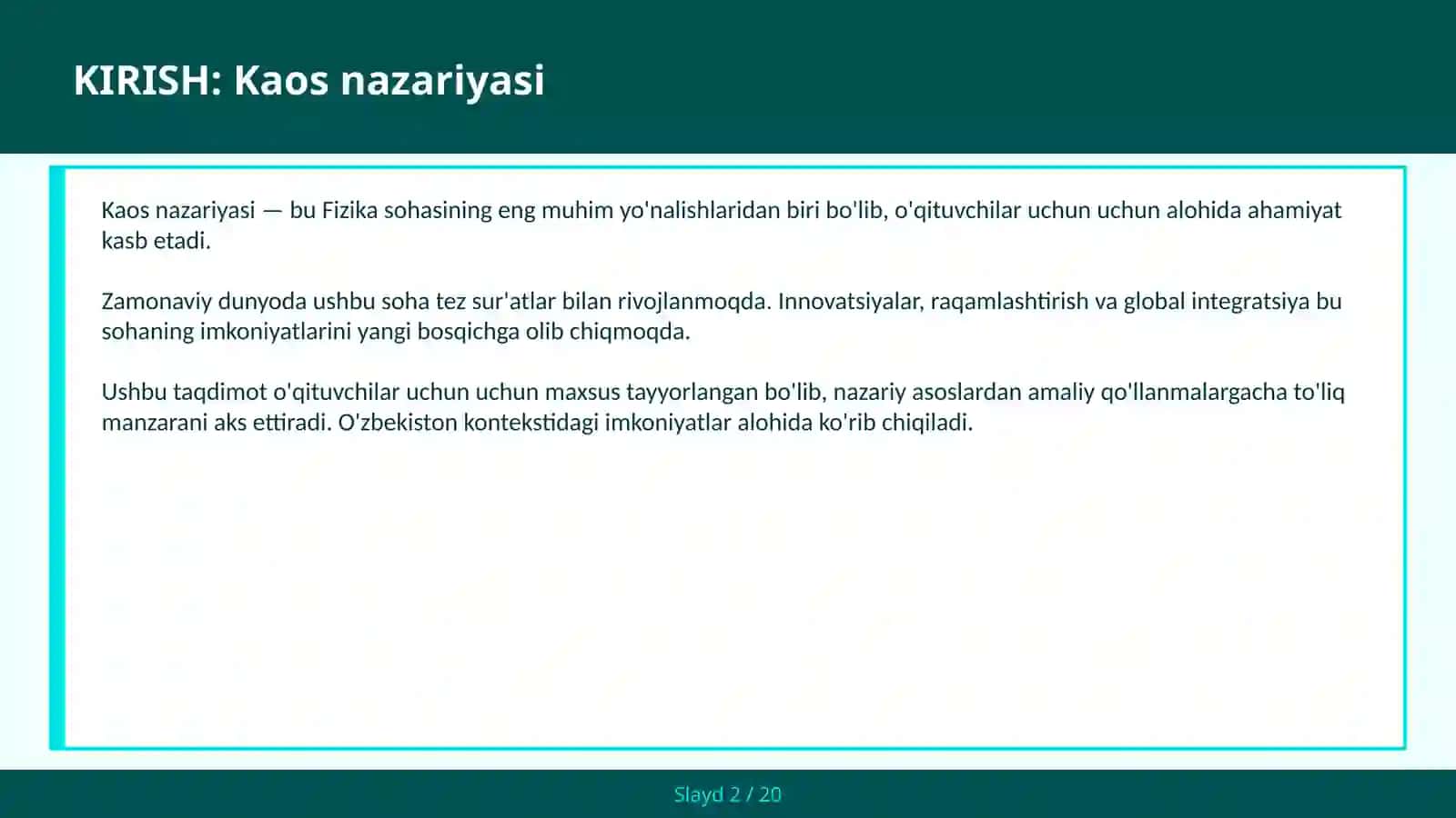 KAOS NAZARIYASI 2