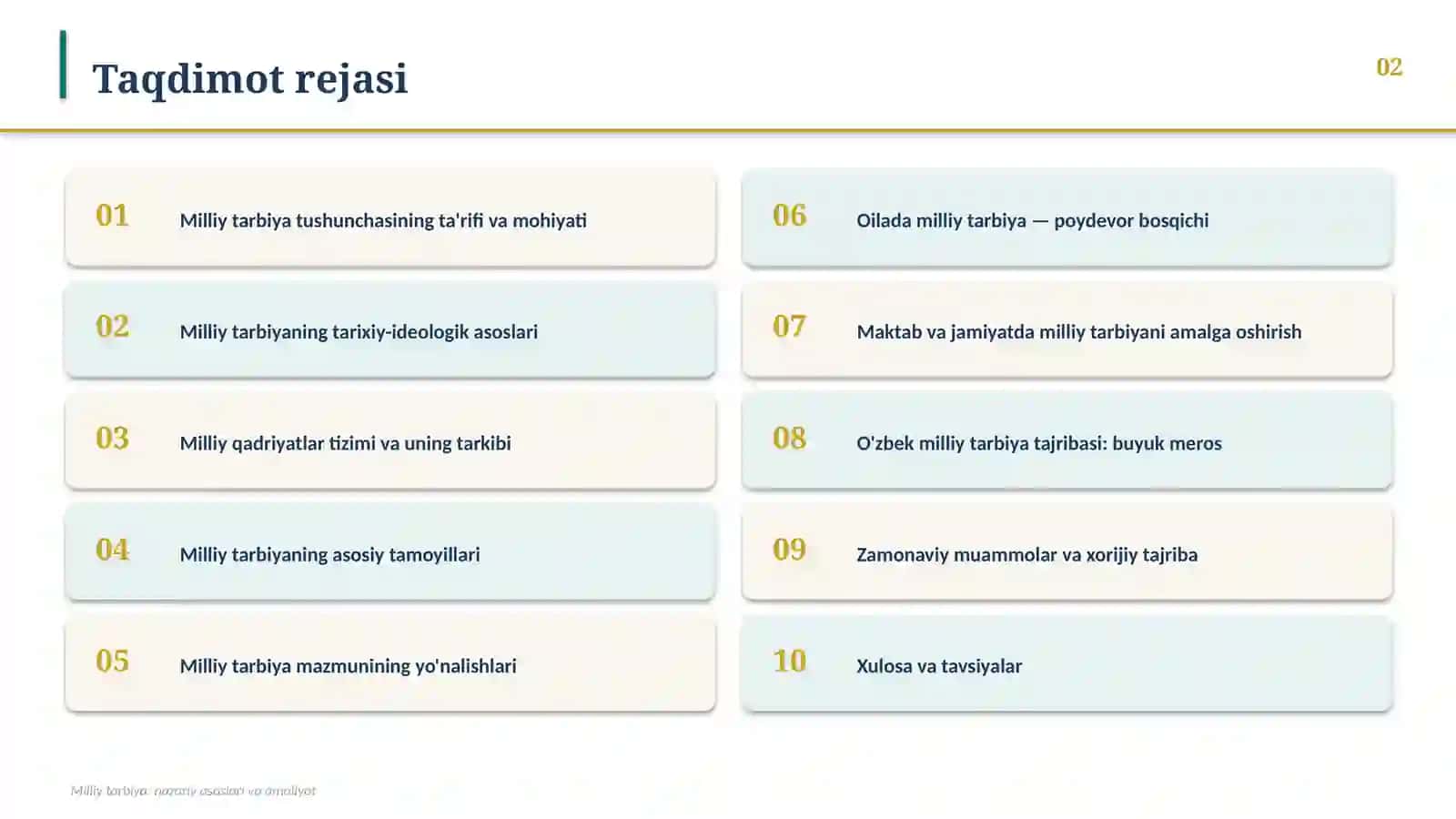PEDAGOGIKA VA TARBIYA TARIXI FANIDAN 2
