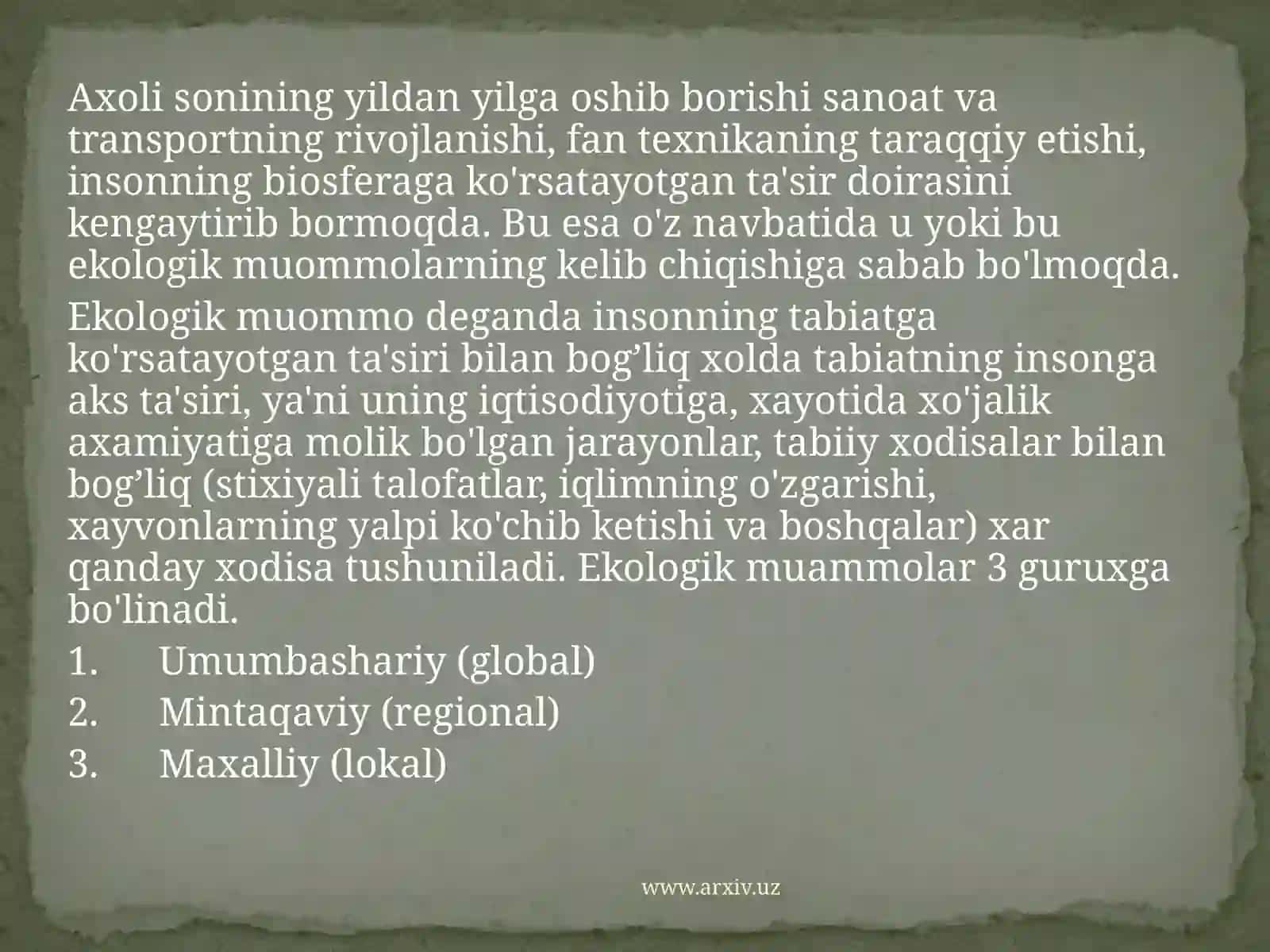 Ekologikmuammolarguruhi 2