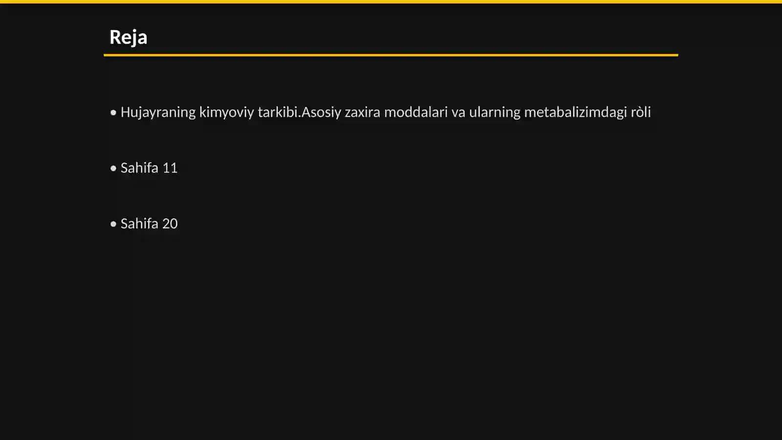 Hujayraning kimyoviy tarkibi.Asosiy zaxira moddalari va ularning metabalizimdagi ròli 2