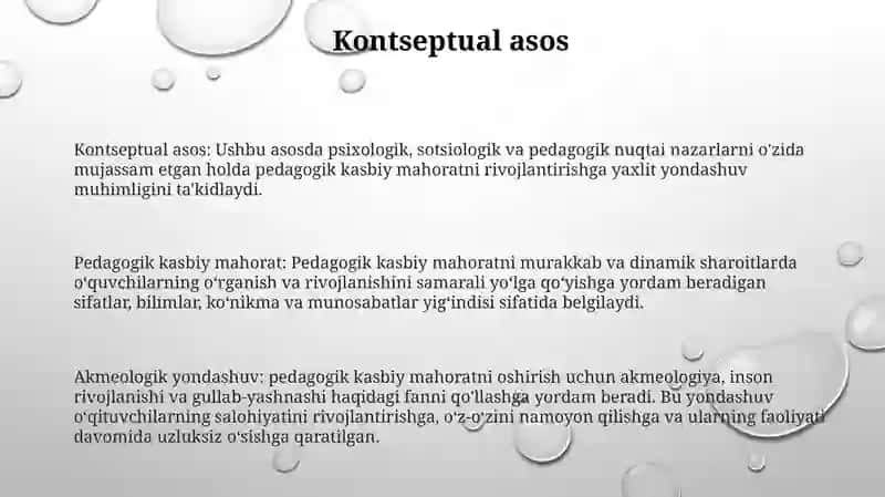 Pedagogik Profesdionalizmni Örganishga Akmeologik Yondoshuv 2