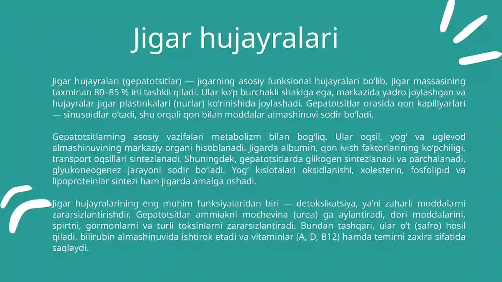 Jigar-hujayra yetishmovchiligi va jigar komasi vujudga kelishining biokimyoviy mexanizmlari va tashxisi 2