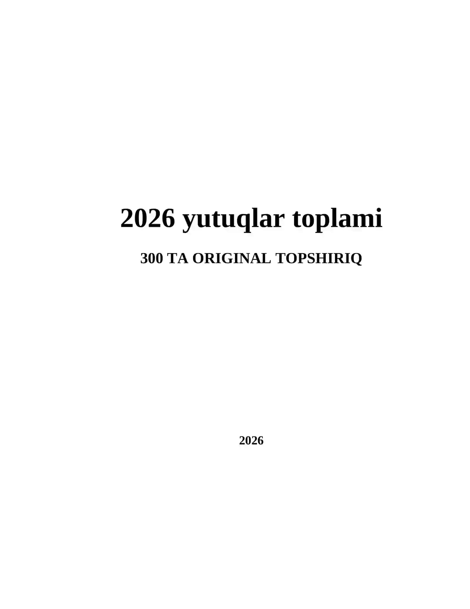 2026 yutuqlar toplami 2