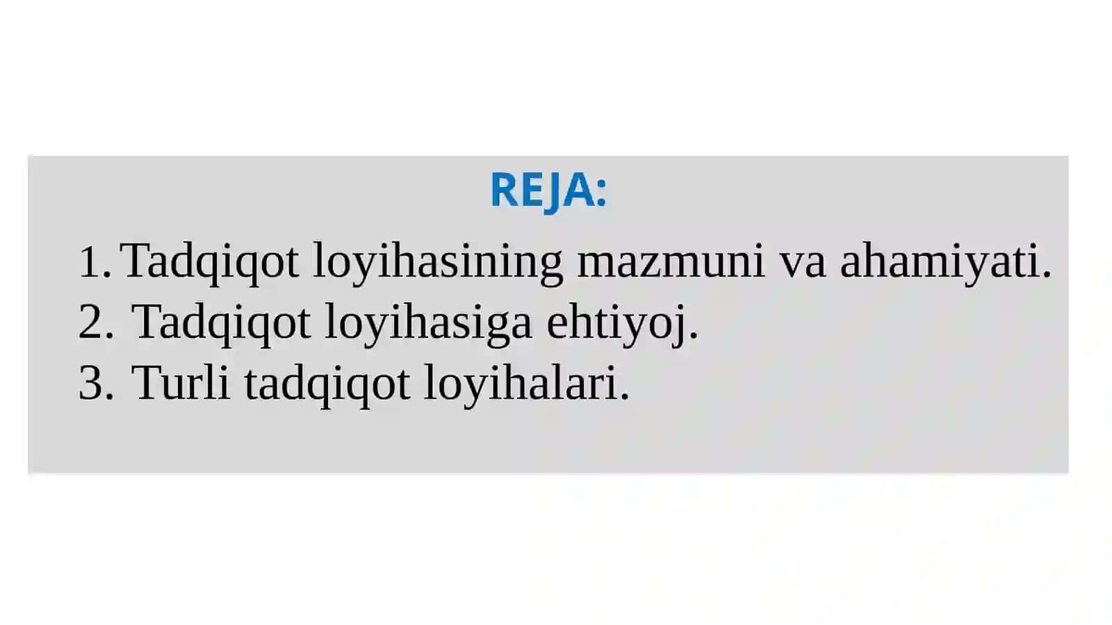 Tadqiqot loyihasi 2