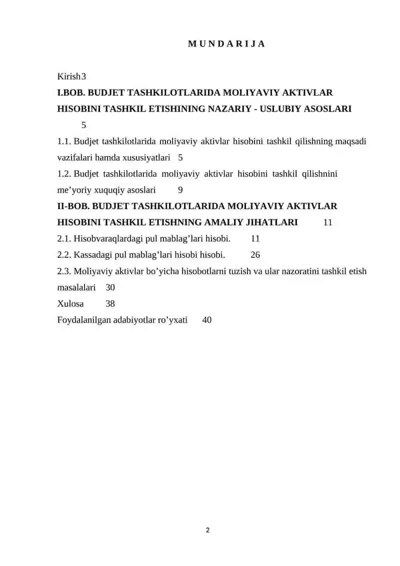 MOLIYAVIY AKTIVLAR NAZORATI BO’YICHA TEKSHIRUV NATIJALARINI UMUMLASHTRISH 2