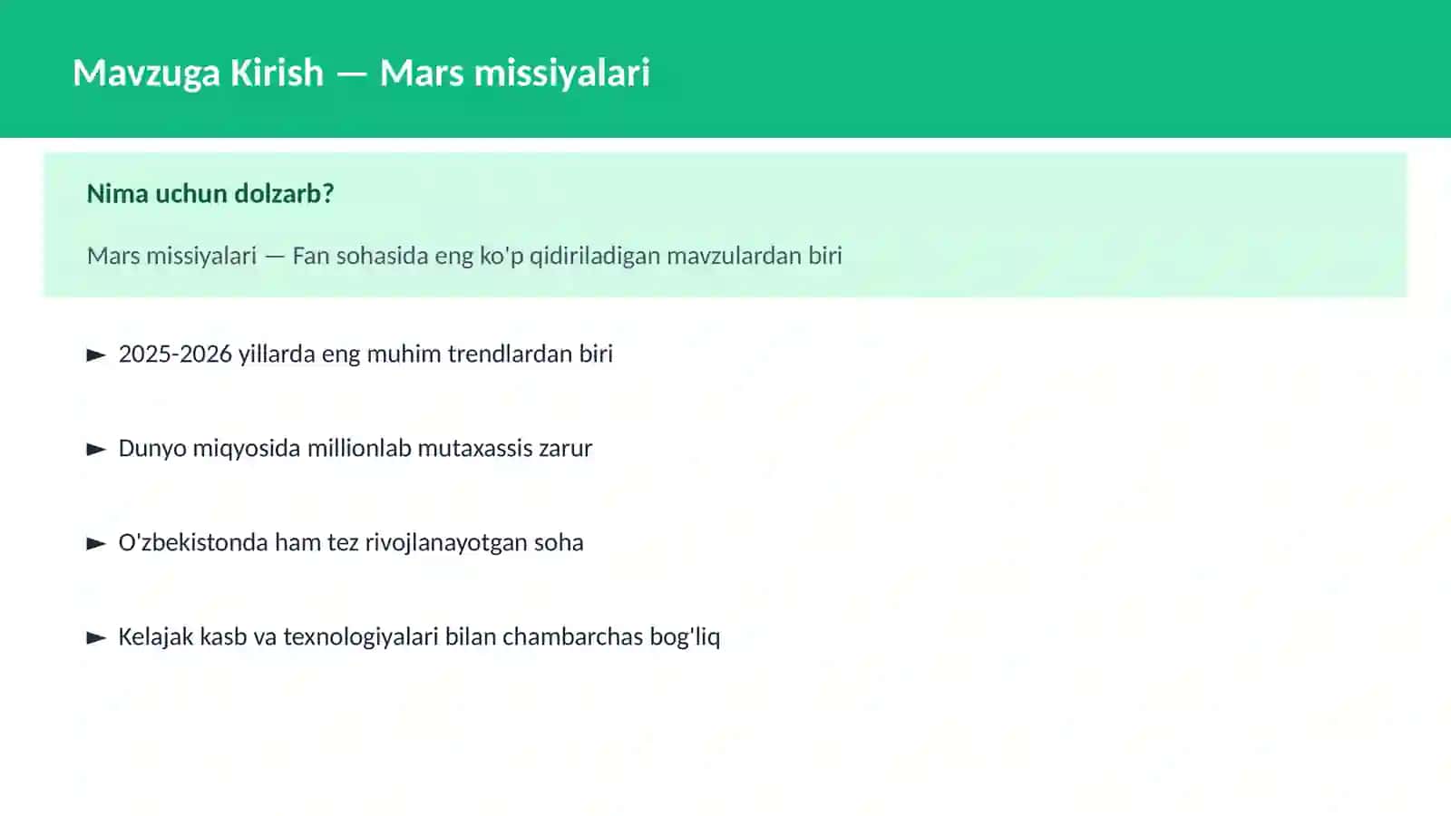 Mars missiyalari 2