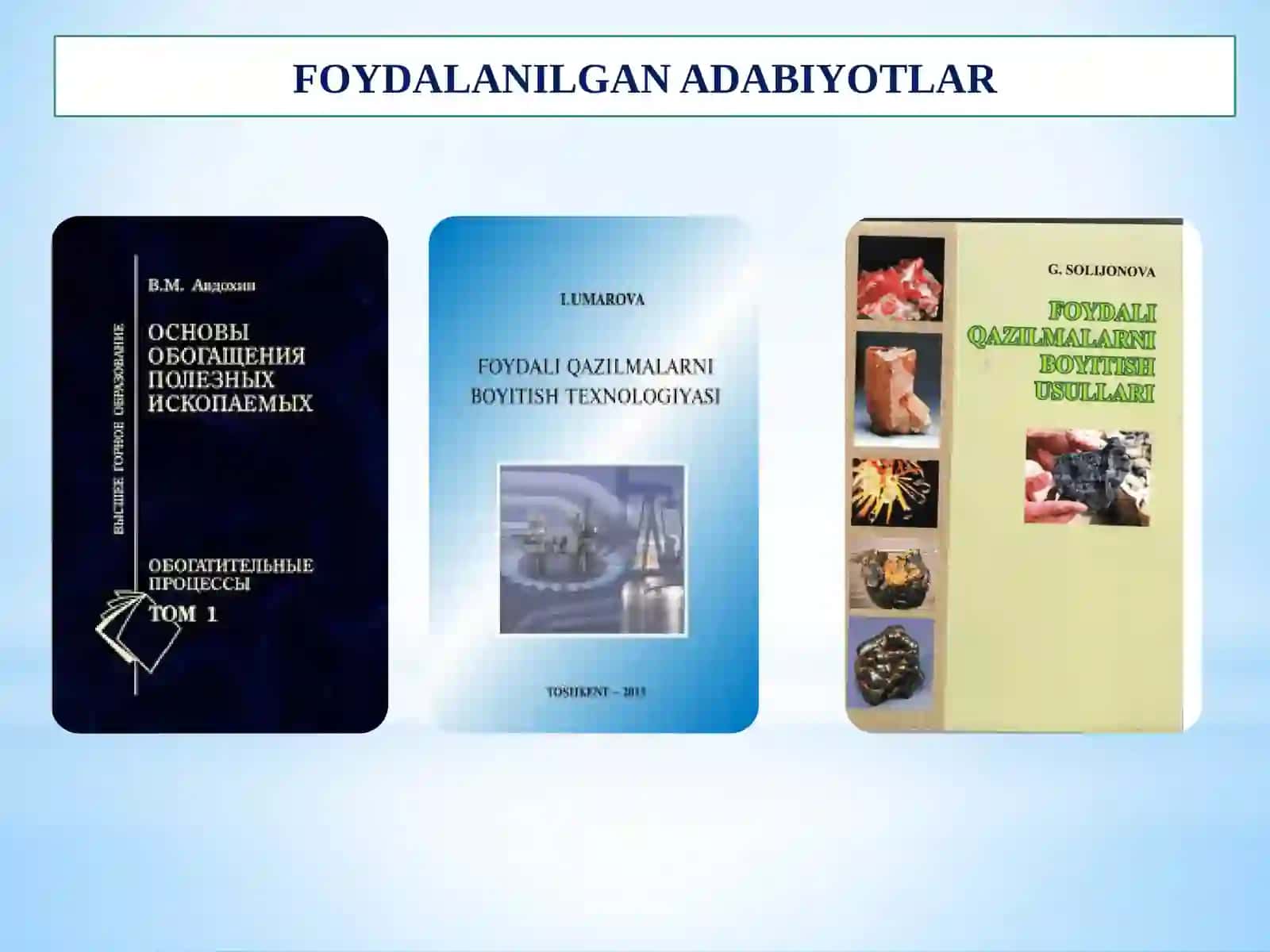 KIRISH. FOYDALI QAZILMALARNI BOYITISHNING XALQ XO‘JALIGIDAGIAHAMIYATI 2