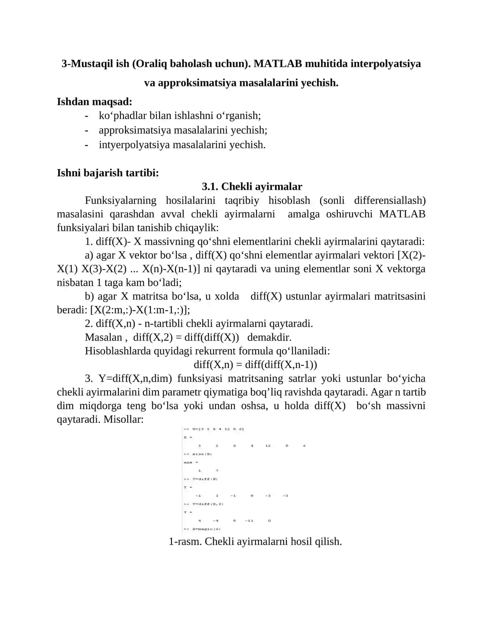 MATLABda dasturlash 2