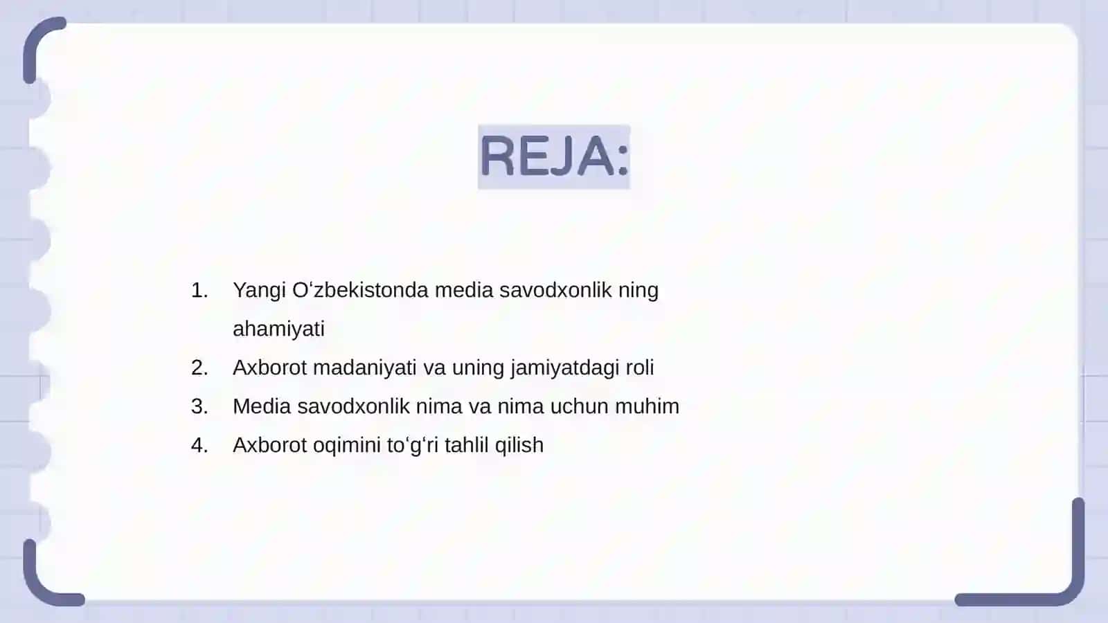Yangi Oʻzbekistonda media savodxonlik va axborot madaniyati fanining oʻqitilishi 2