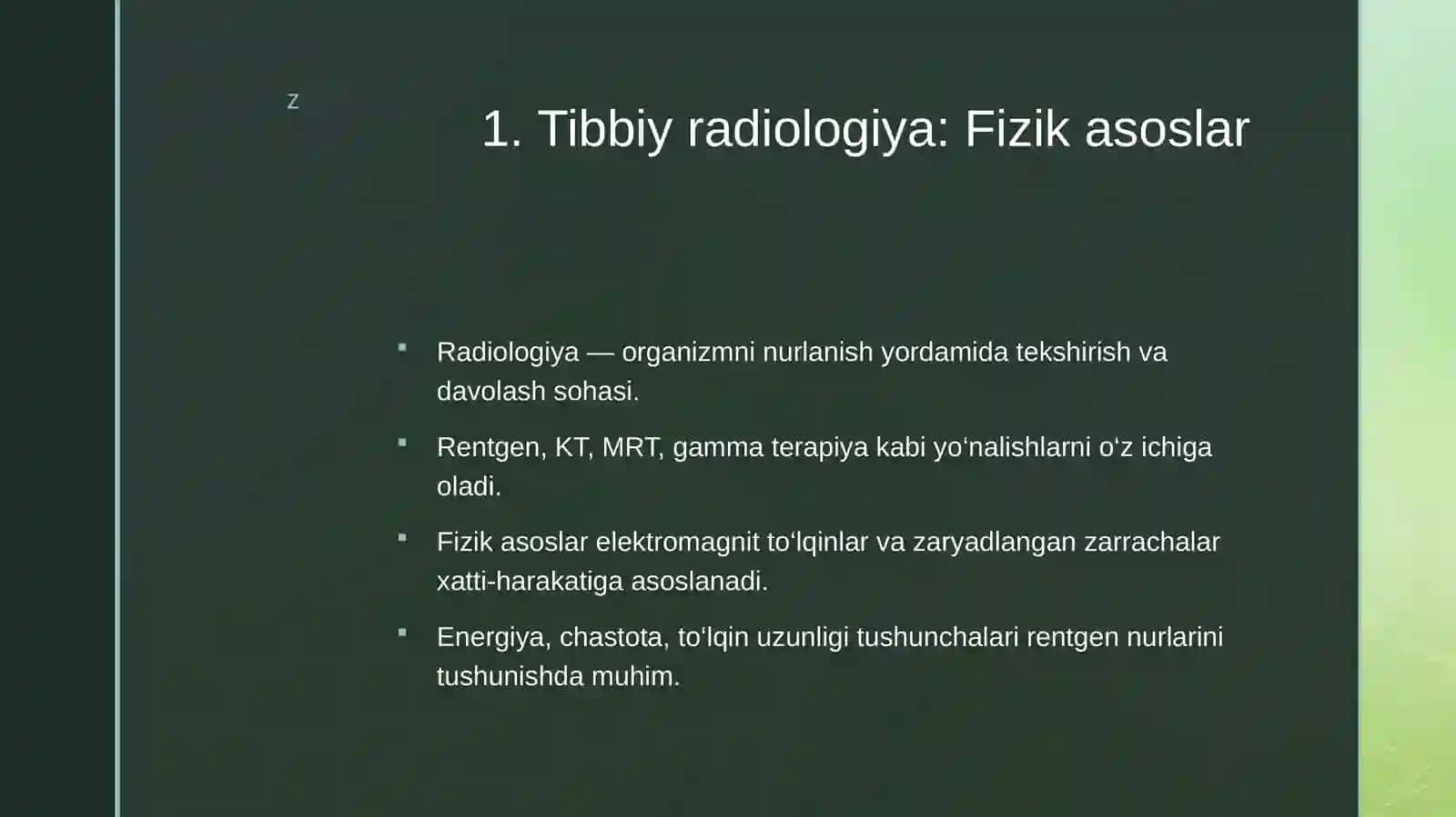 Tibbiy radiologiya: Fizik asoslar 2