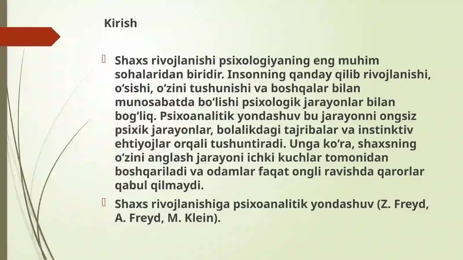 Shaxsrivojlanishigapsixoanalitikyondashuv(Z.Freyd,A.Freyd,M.Klein) 2