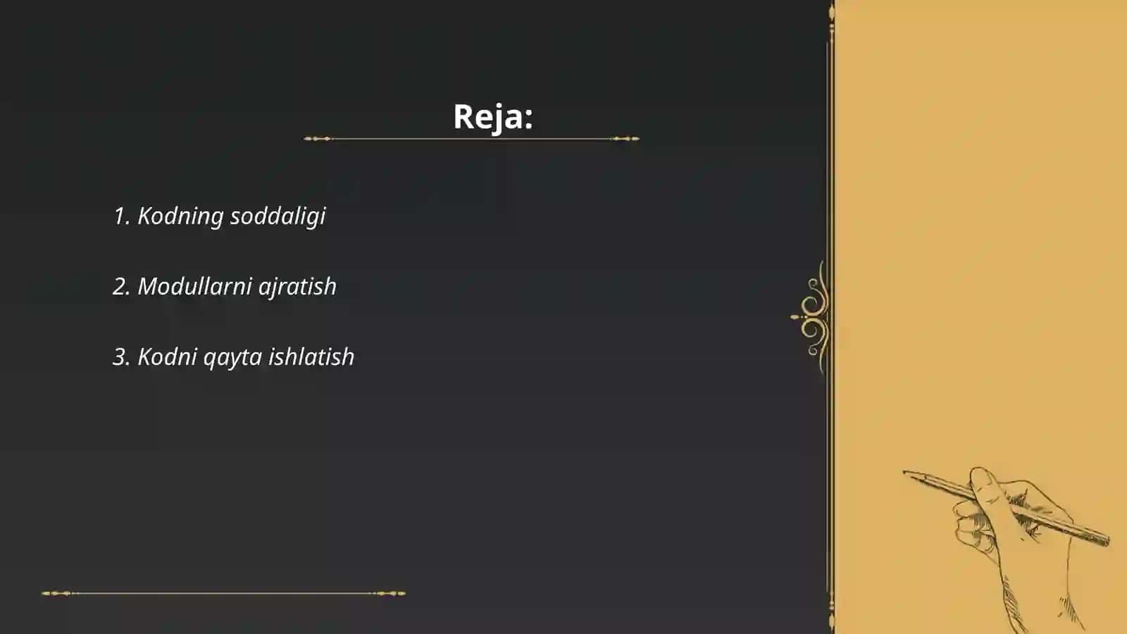 Sifatli kod yozish qoidalari 2