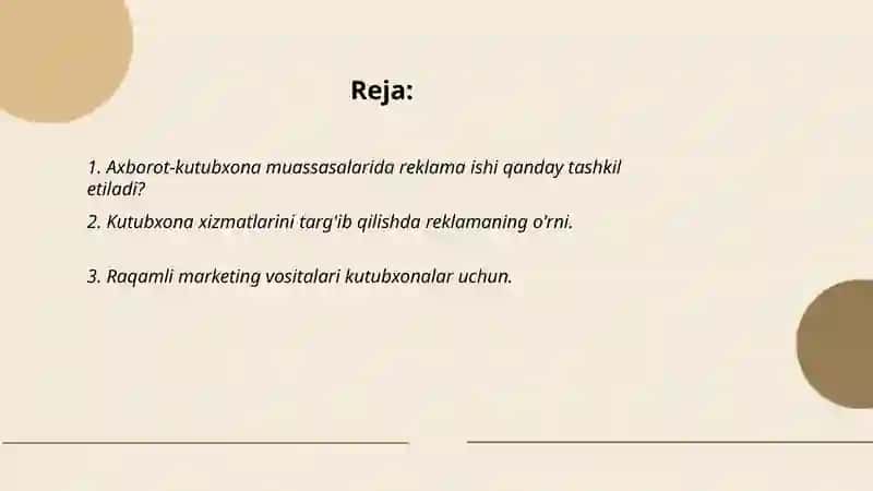 Axborot-kutubxona muassasalari reklama ishi 2
