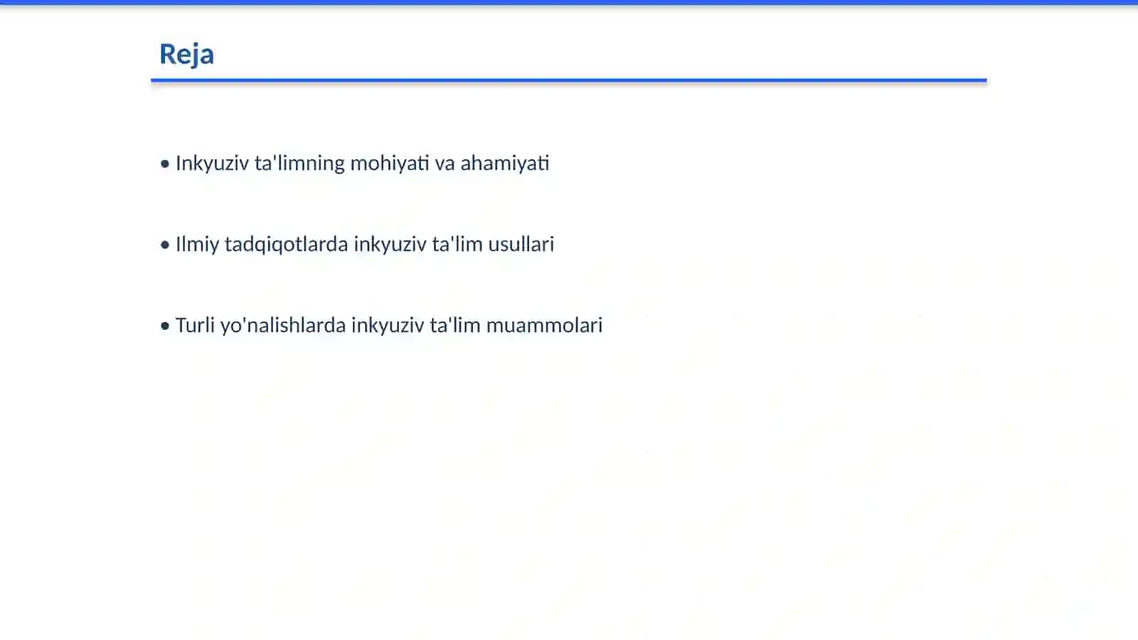 Inkyuziv ta'lim muammolarini o'rganish 2