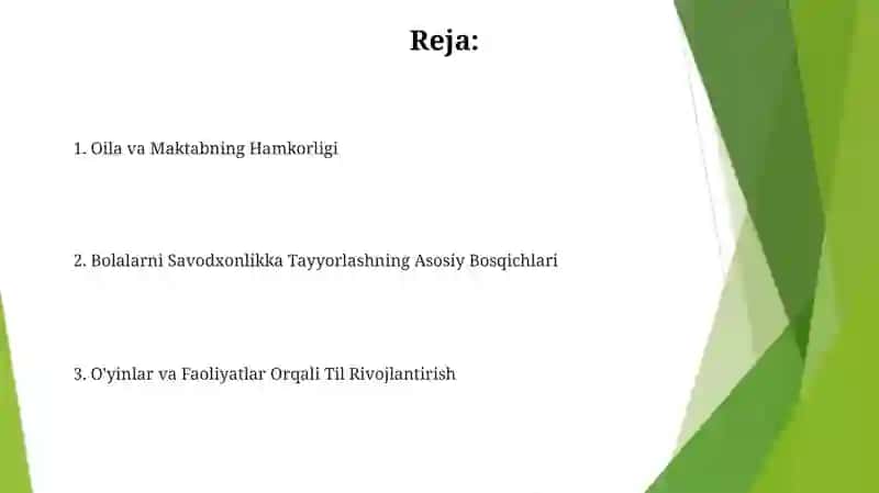 Bolalarni savod oʻrganishga tayyorlash 2