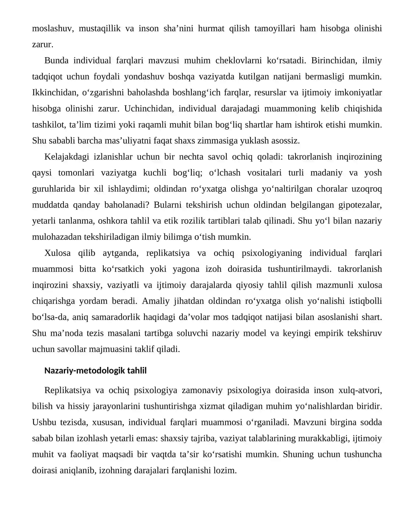 REPLIKATSIYA VA OCHIQ PSIXOLOGIYANING INDIVIDUAL FARQLARI 2