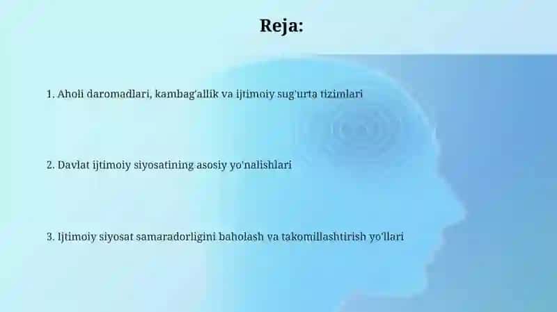 Aholi daromadlari va davlatning ijtimoiy siyosati 2