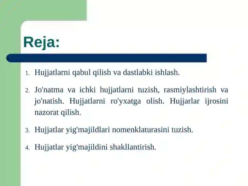 Hujjatlarni qabul qilish tartiboti 2