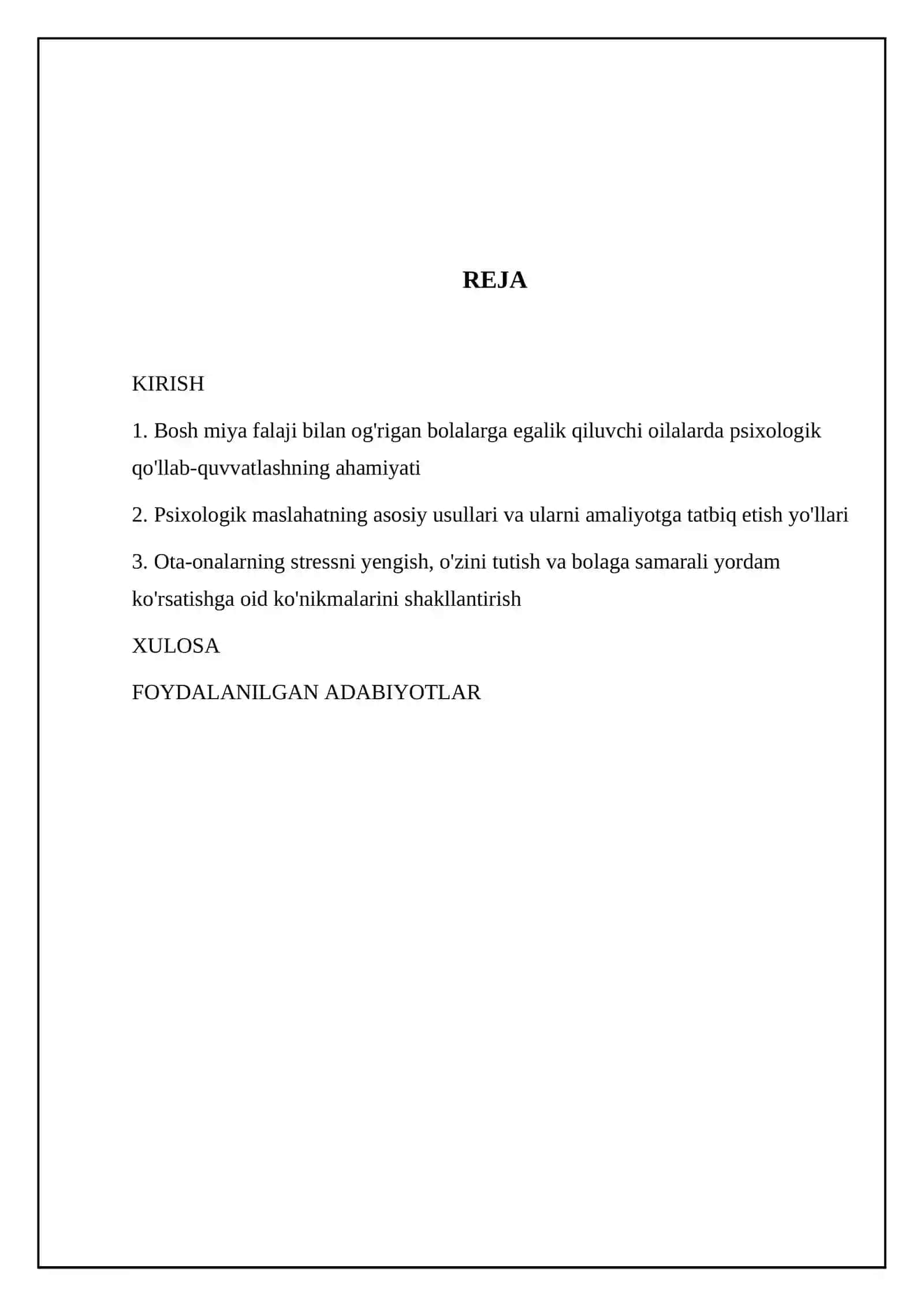 Bosh miya falaji bilan og`rigan bolalar oilasida ota-onalarga psixologik maslahat usullari 2