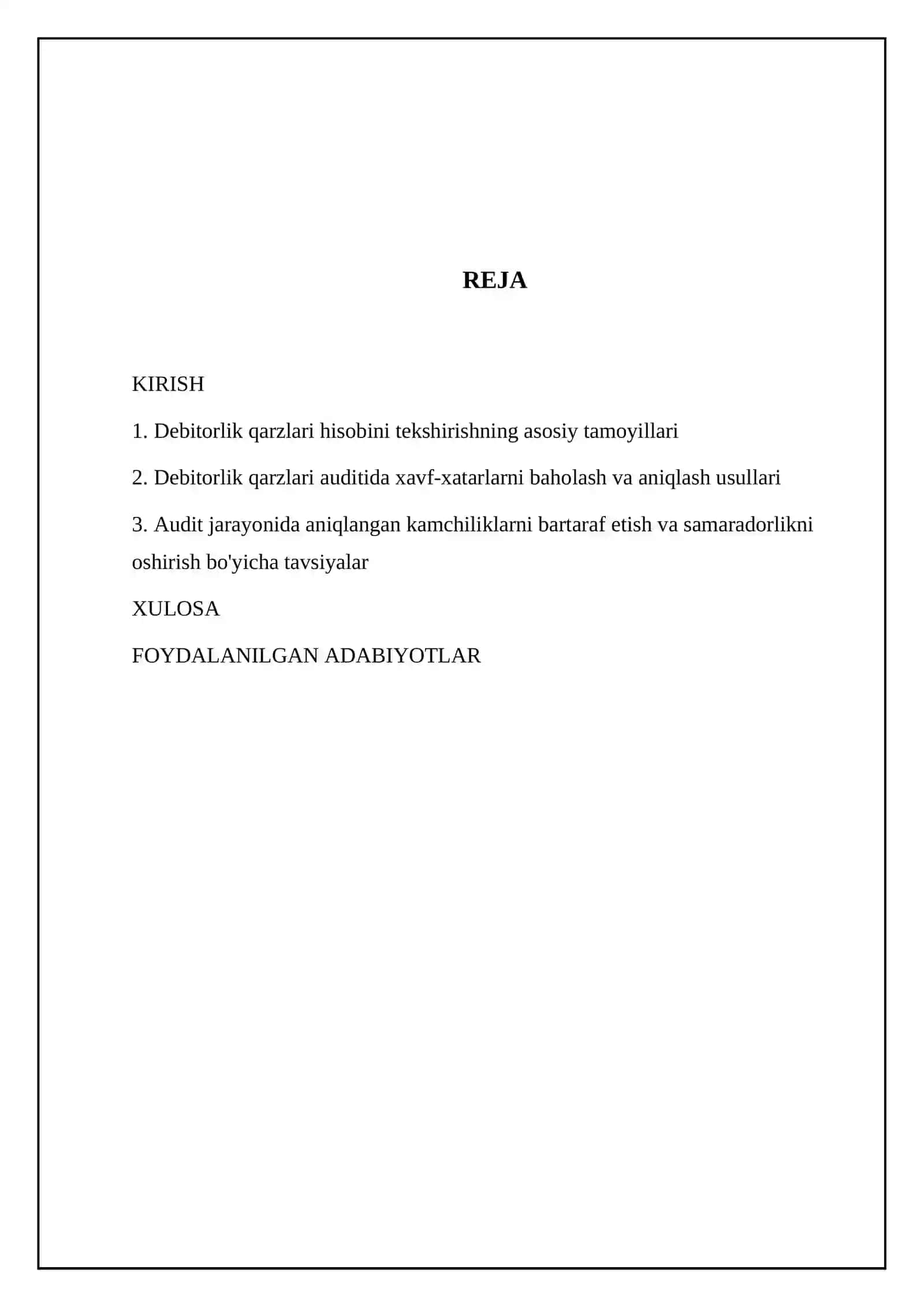 Debitorlik qarzlari auditi 2