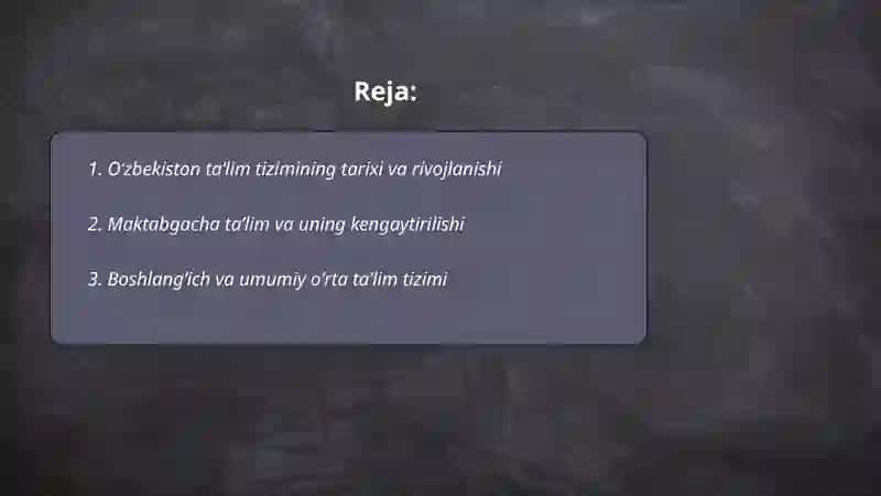 Oʻzbekiston ta'lim tizimi 2