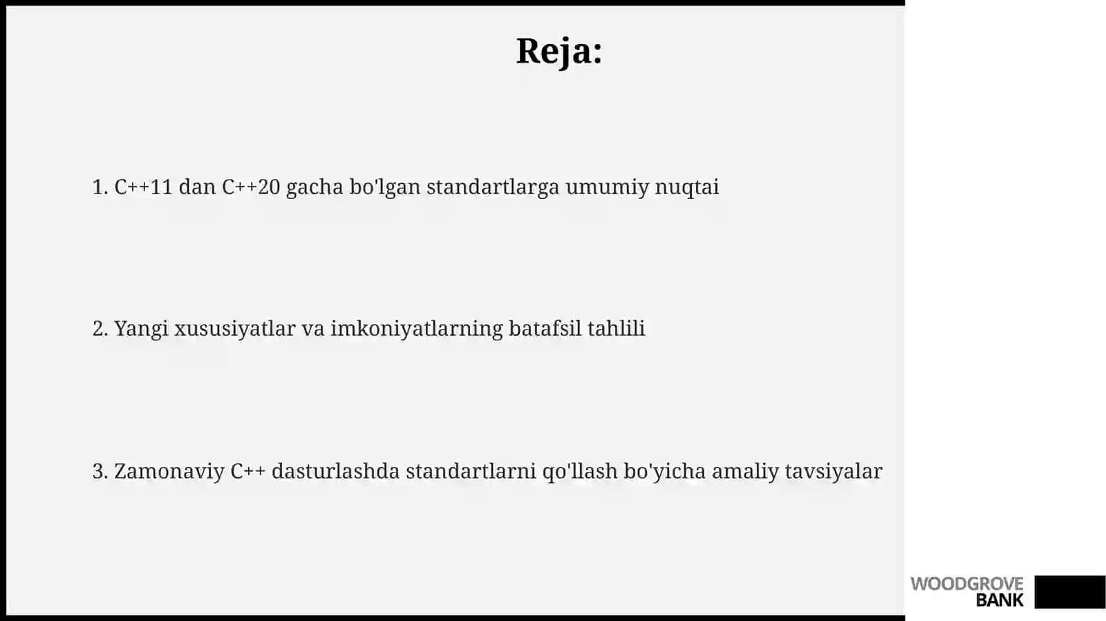 C++ dasturlash tilida zamonaviy standartlar (C++11-C++ 20) imkoniyatlarini tahlil qilish 2