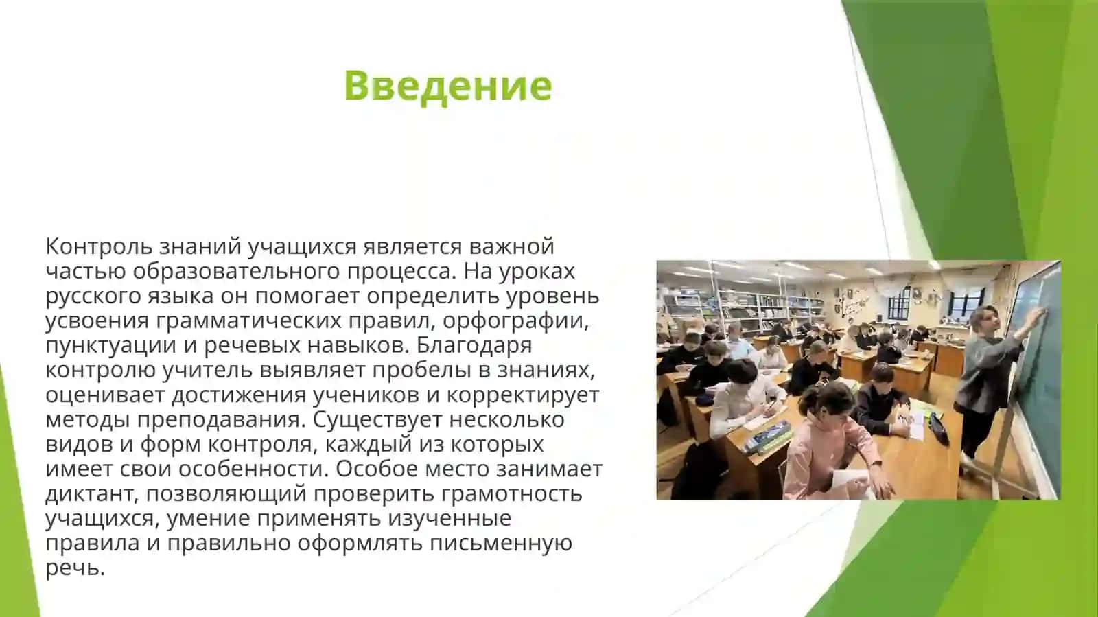 Виды и формы контроля на уроках русского языка. Диктант как основной вид контроля на уроках русского языка 2
