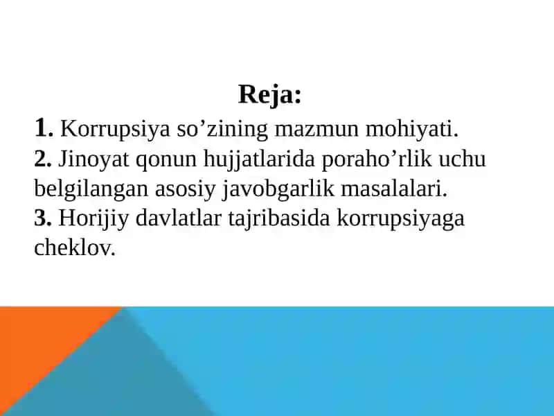 Korrupsiya haqida tushuncha va unga qarshi kurash 2