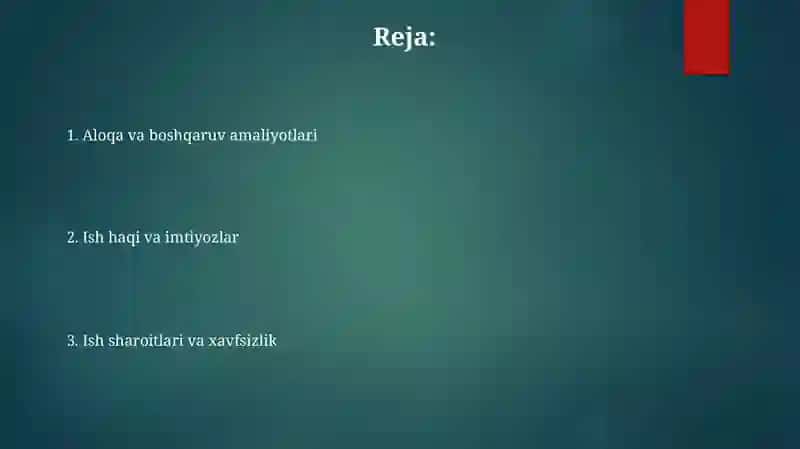 Mehnat nizolarini sabablarni tadbiq qilish 2